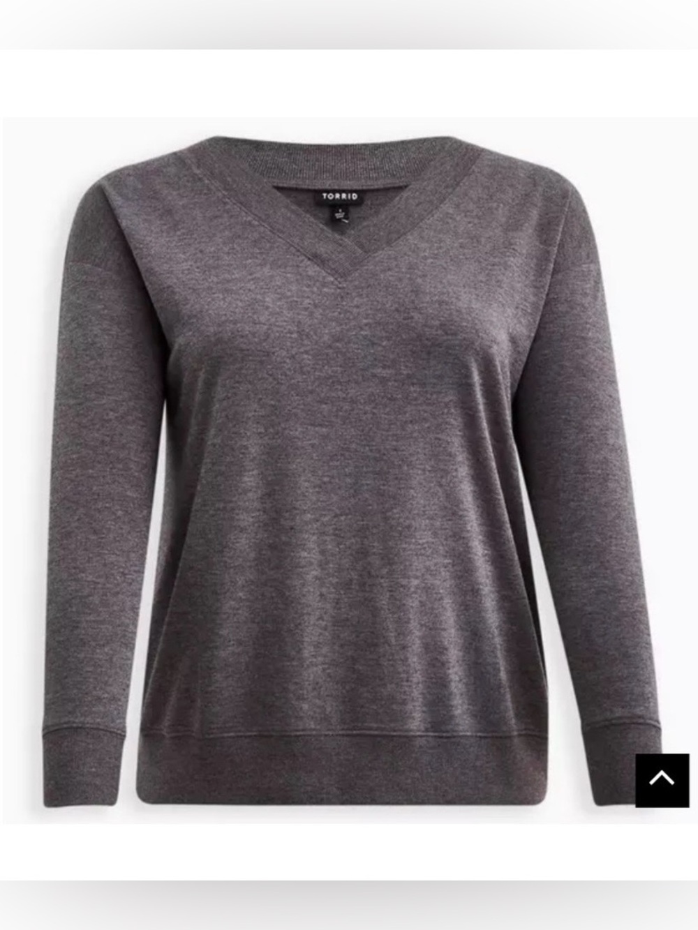 Torrid Gray French Terry V-Neck Sweatshirt Size 1X